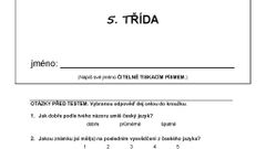Pilotní zadání testu z češtiny pro celoplošné testování žáků 5. tříd - 1