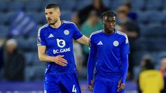 FILE PHOTO: Soccer-Leicester's 15-year-old debutant Monga wears blank shirt over gambling sponsor rule